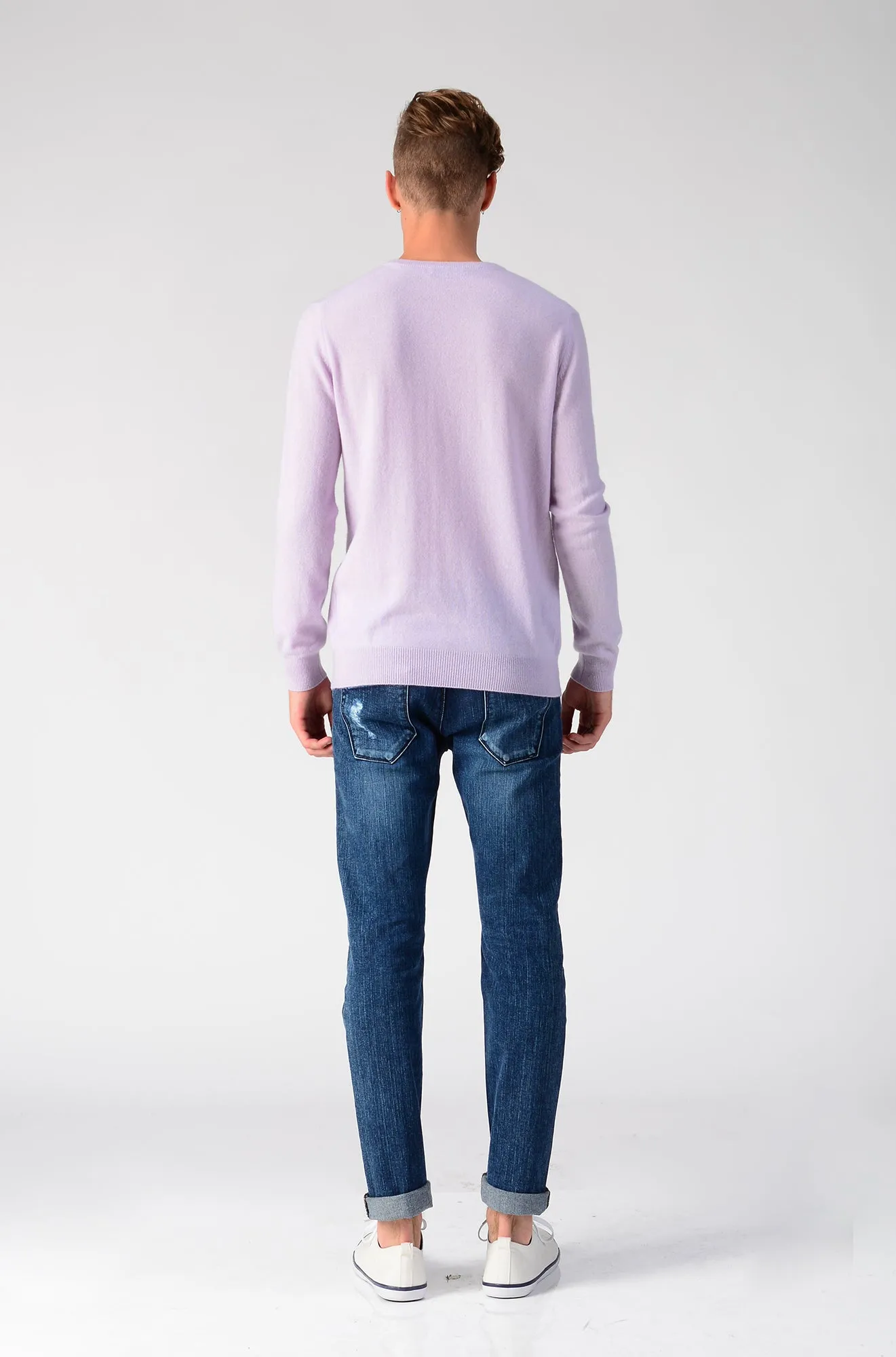 Men Crew Neck Sweater_Lavender