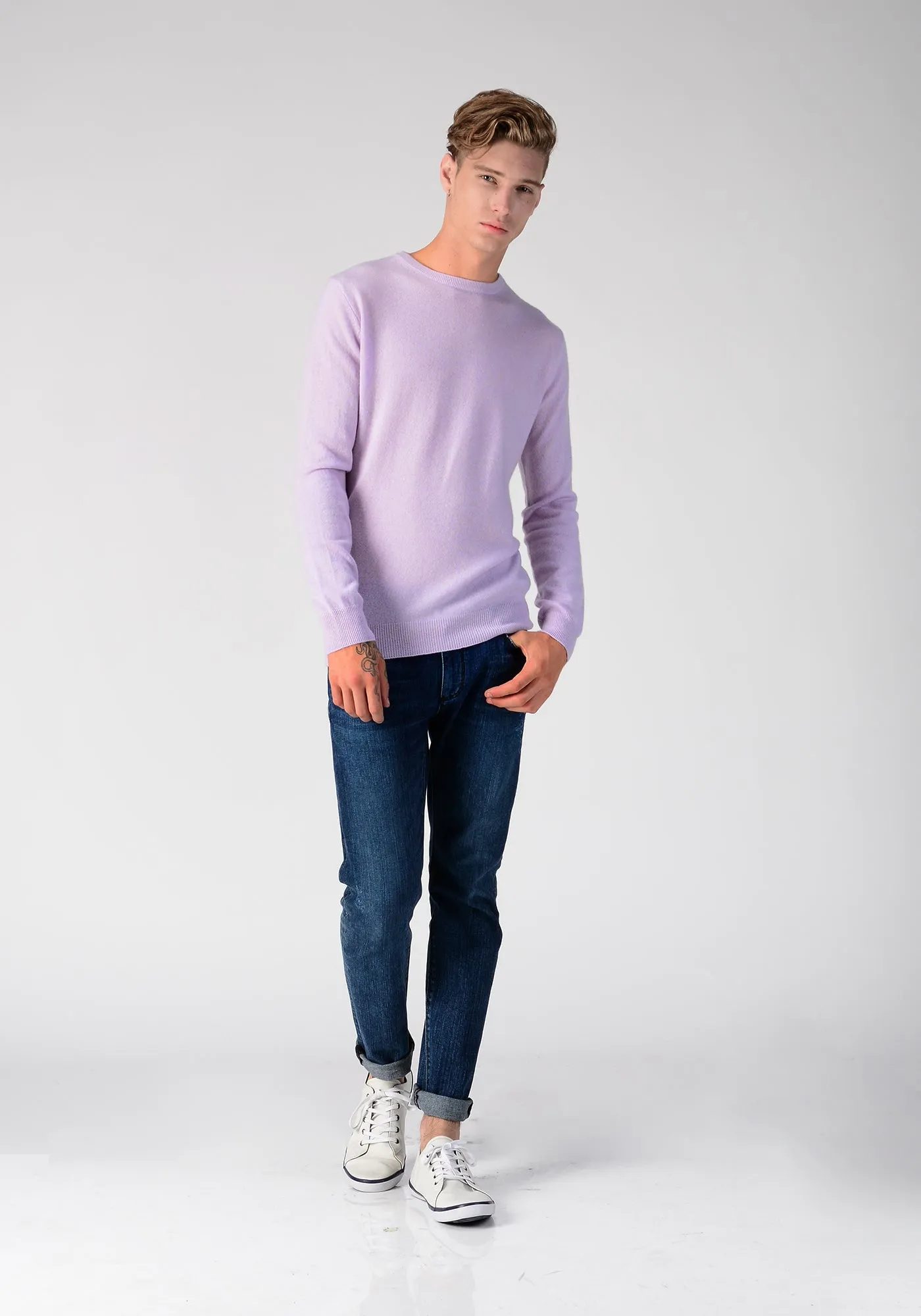 Men Crew Neck Sweater_Lavender