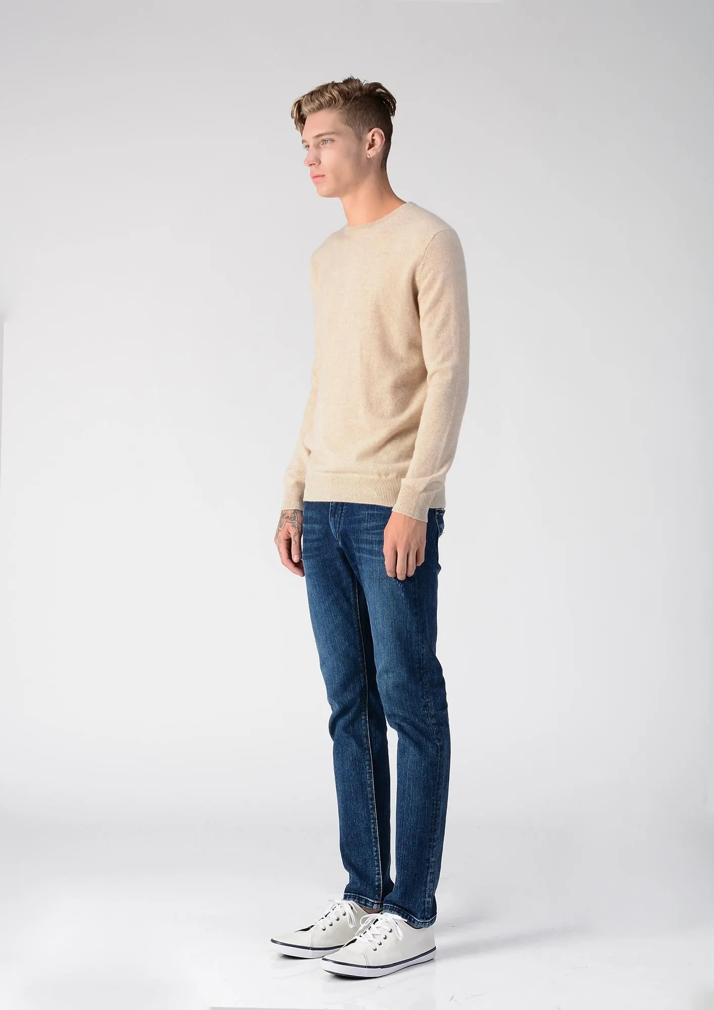 Men Crew Neck Sweater_Oatmeal