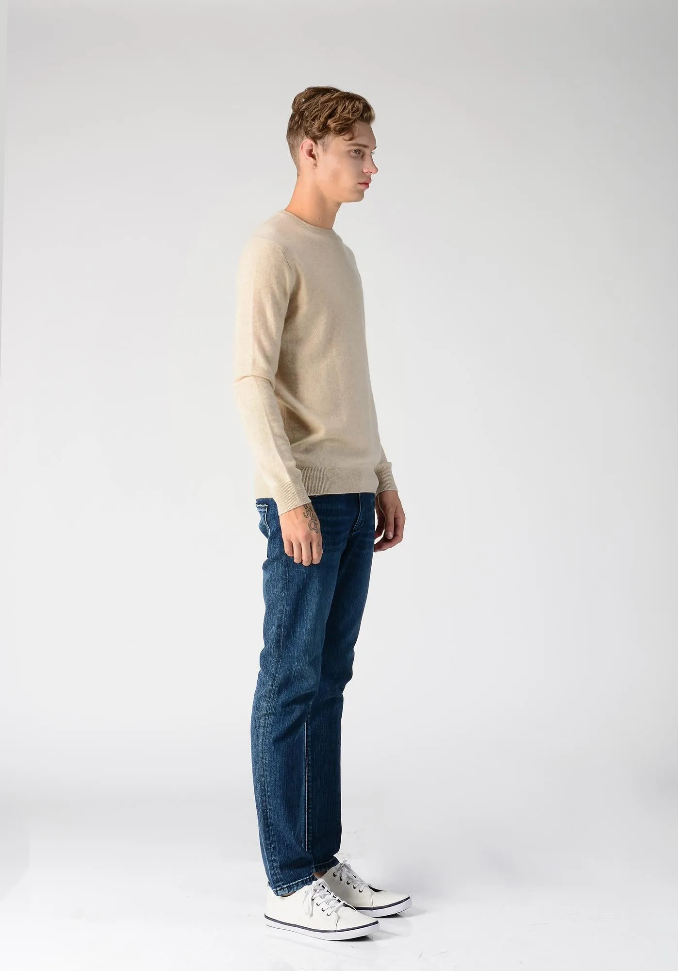 Men Crew Neck Sweater_Oatmeal