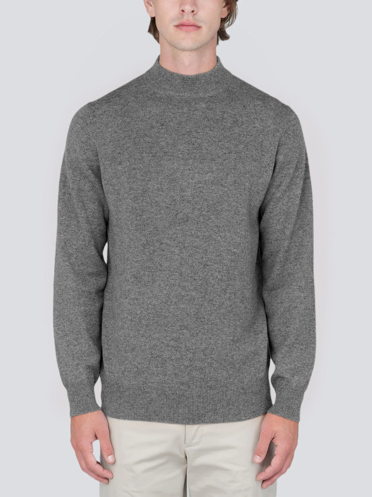 Men Mockneck Sweater_Grey