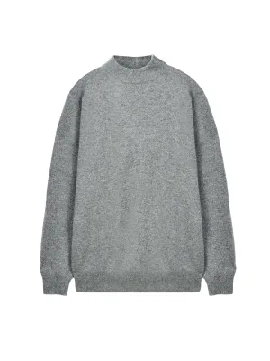 Men Mockneck Sweater_Grey