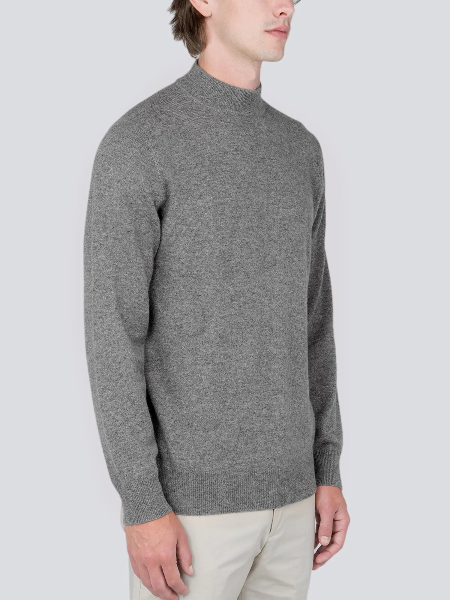 Men Mockneck Sweater_Grey