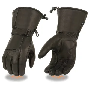 Men's Waterproof Gauntlet Gloves w/ Reflective Piping, Gel Palm