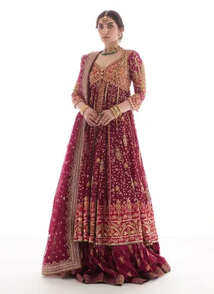 MODERN MEENAKARI MAGENTA KALIDAAR