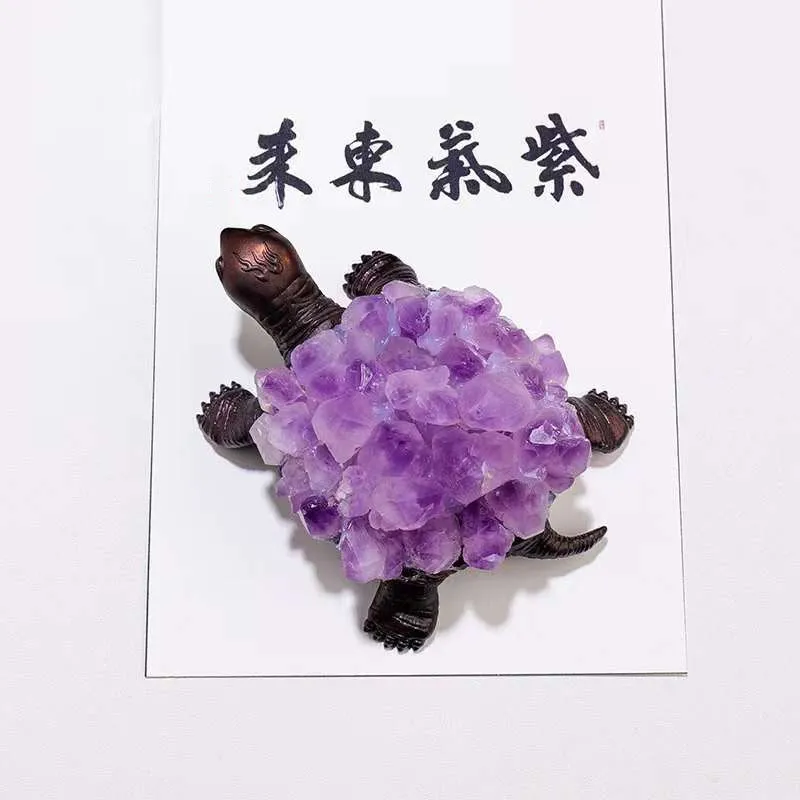 Natural Amethyst Handmade Turtle Ornaments