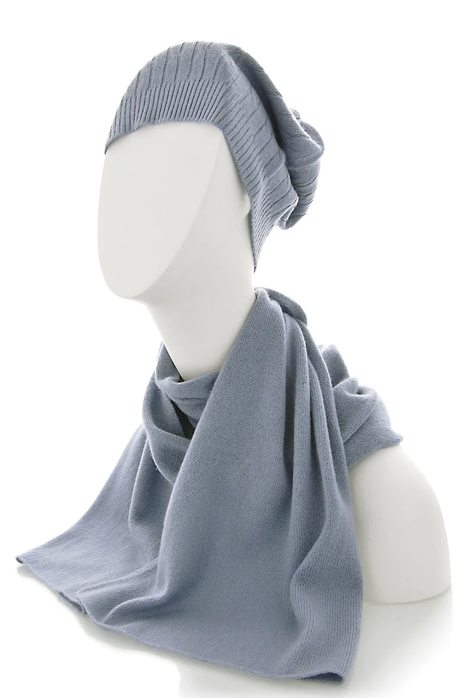 NEPAL Light Blue Cashmere Woman Scarf