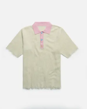 Pink Ribbed Polo