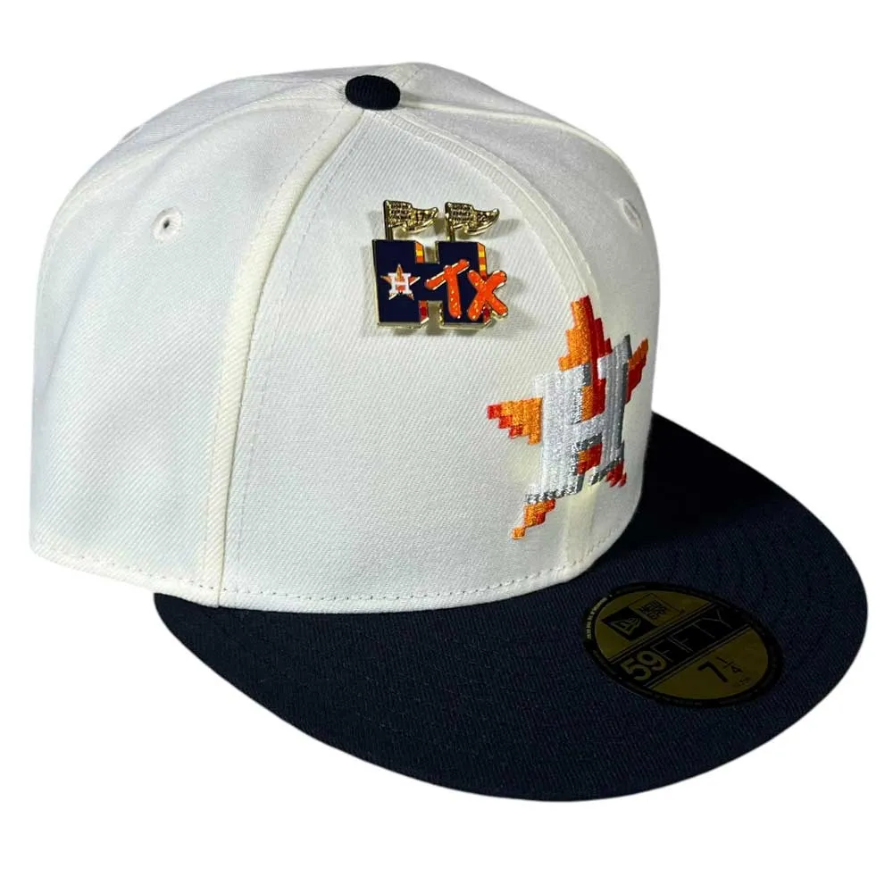 Player One Chrome Black N64 Plain Jane Houston Astros New Era Hat 5950 Fitted designed by Whatafitted