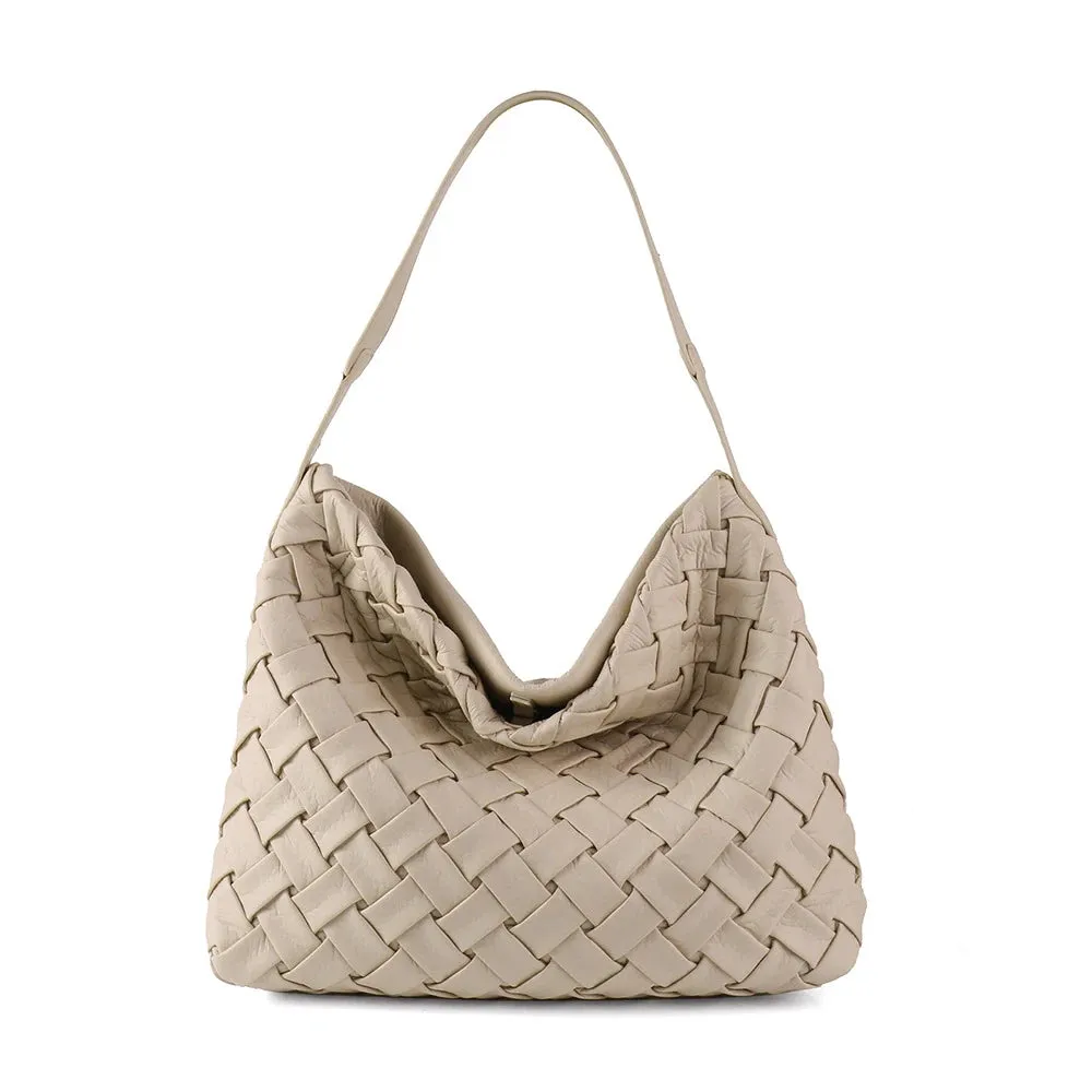 PU Leather Woven Square Shoulder Bag