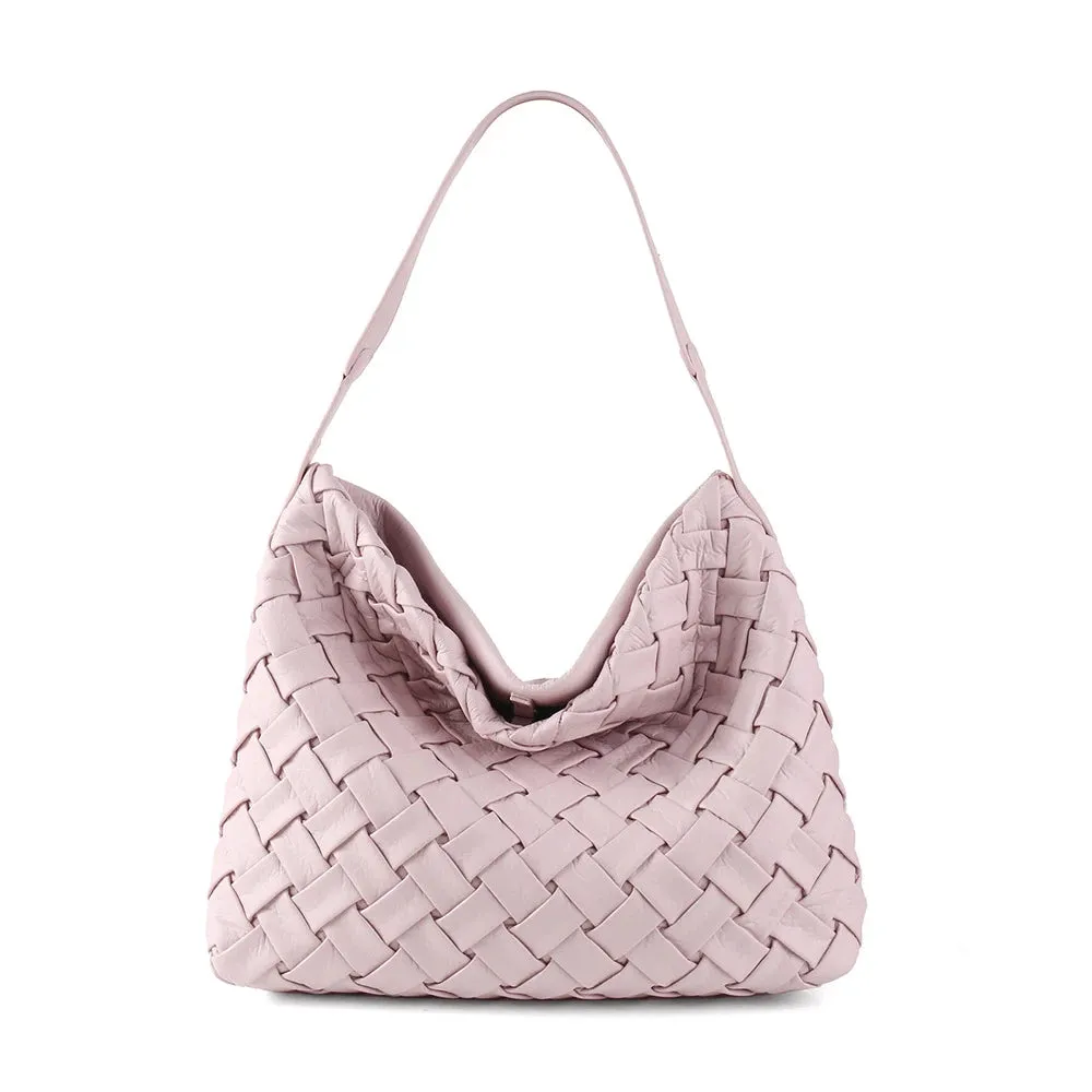 PU Leather Woven Square Shoulder Bag