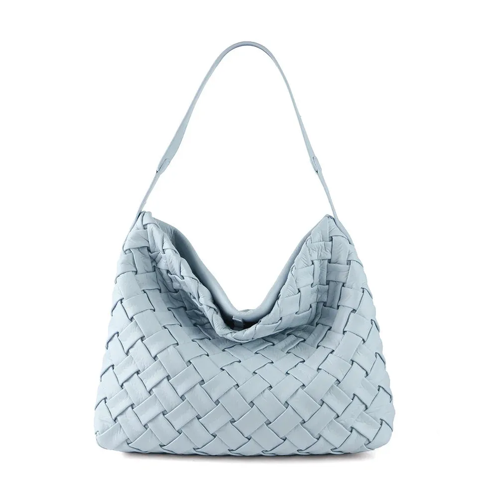 PU Leather Woven Square Shoulder Bag