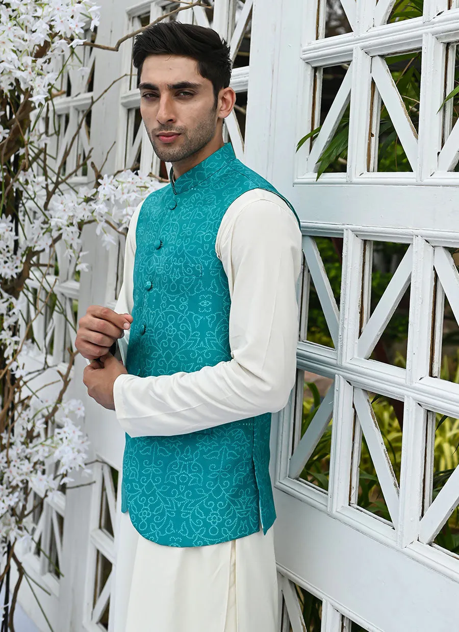 Rana Teal Waistcoat