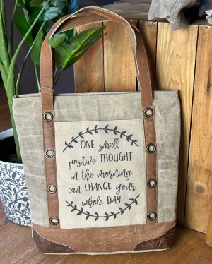 Recycled Canvas Bag - One Positive Thought