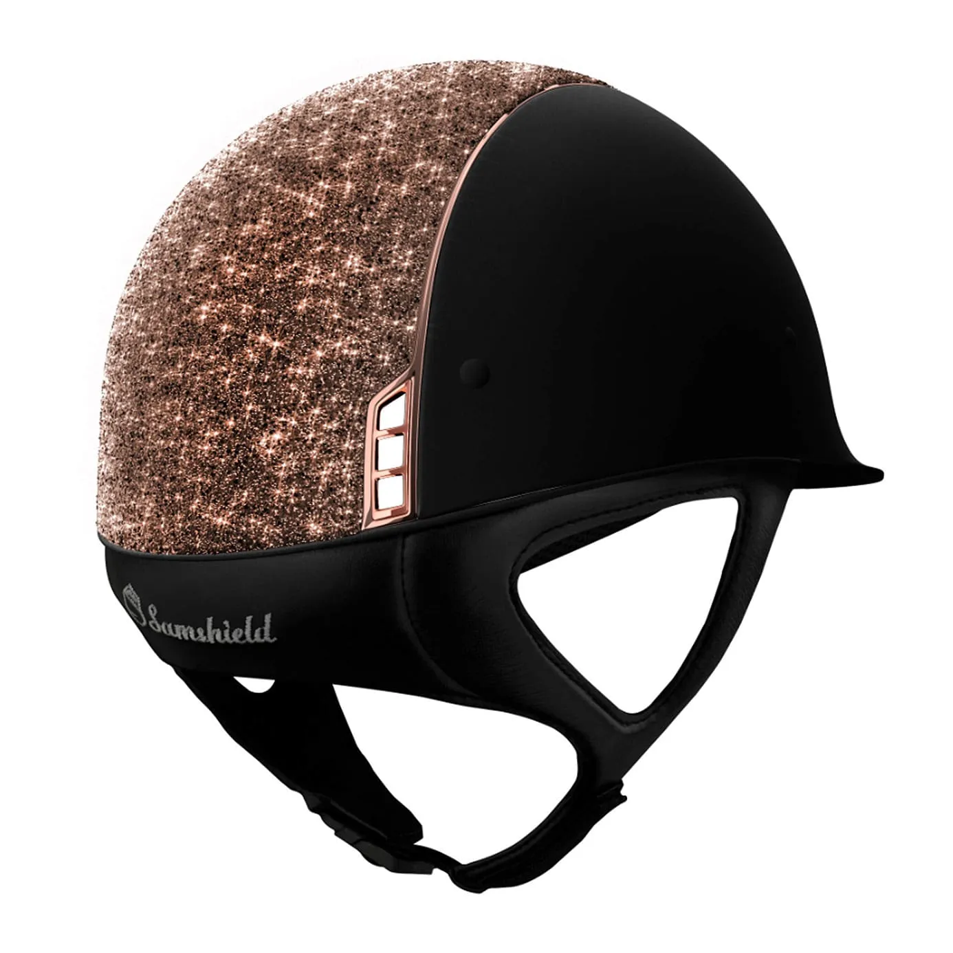 Samshield V1 Black Shadowmatt with Rose Gold Crystal Fabric Top