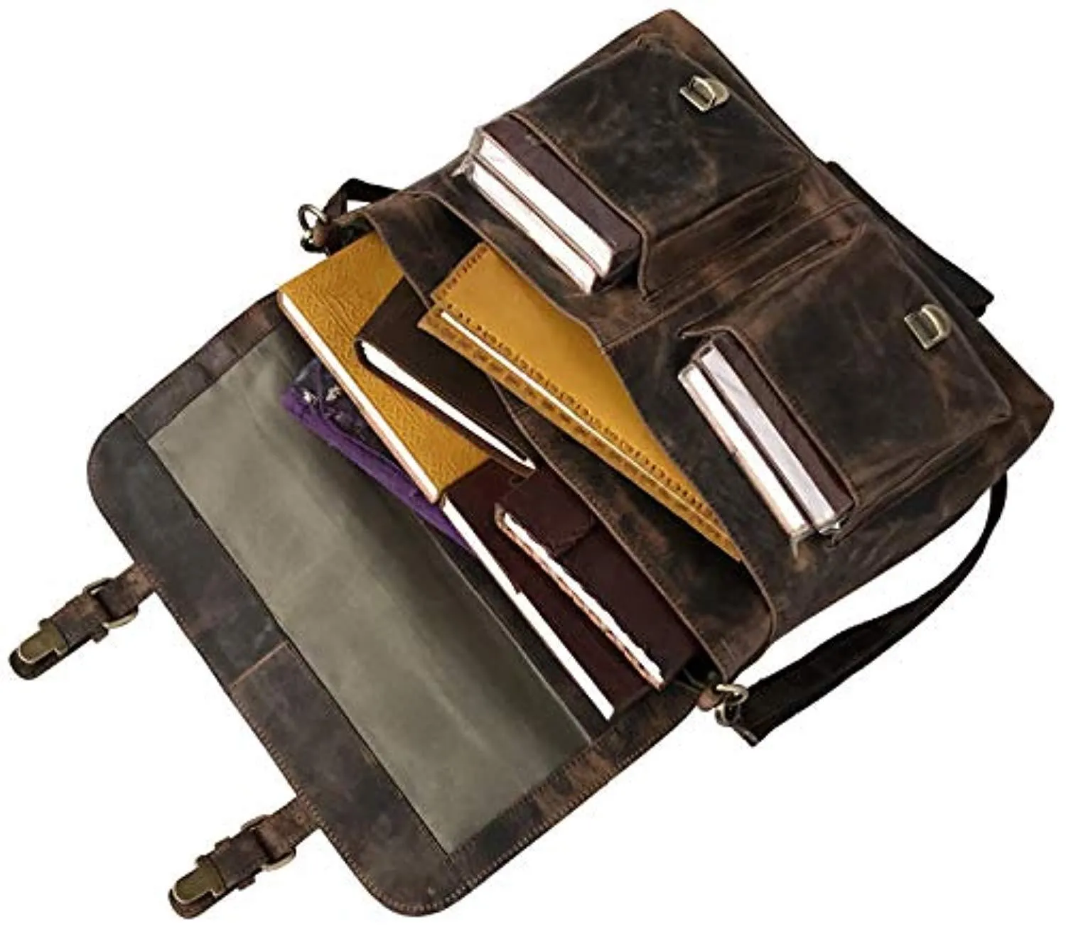 Shark 2 Pocket Leather Messenger