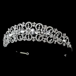 Silver Retro Crystal Wedding Tiara Headpiece