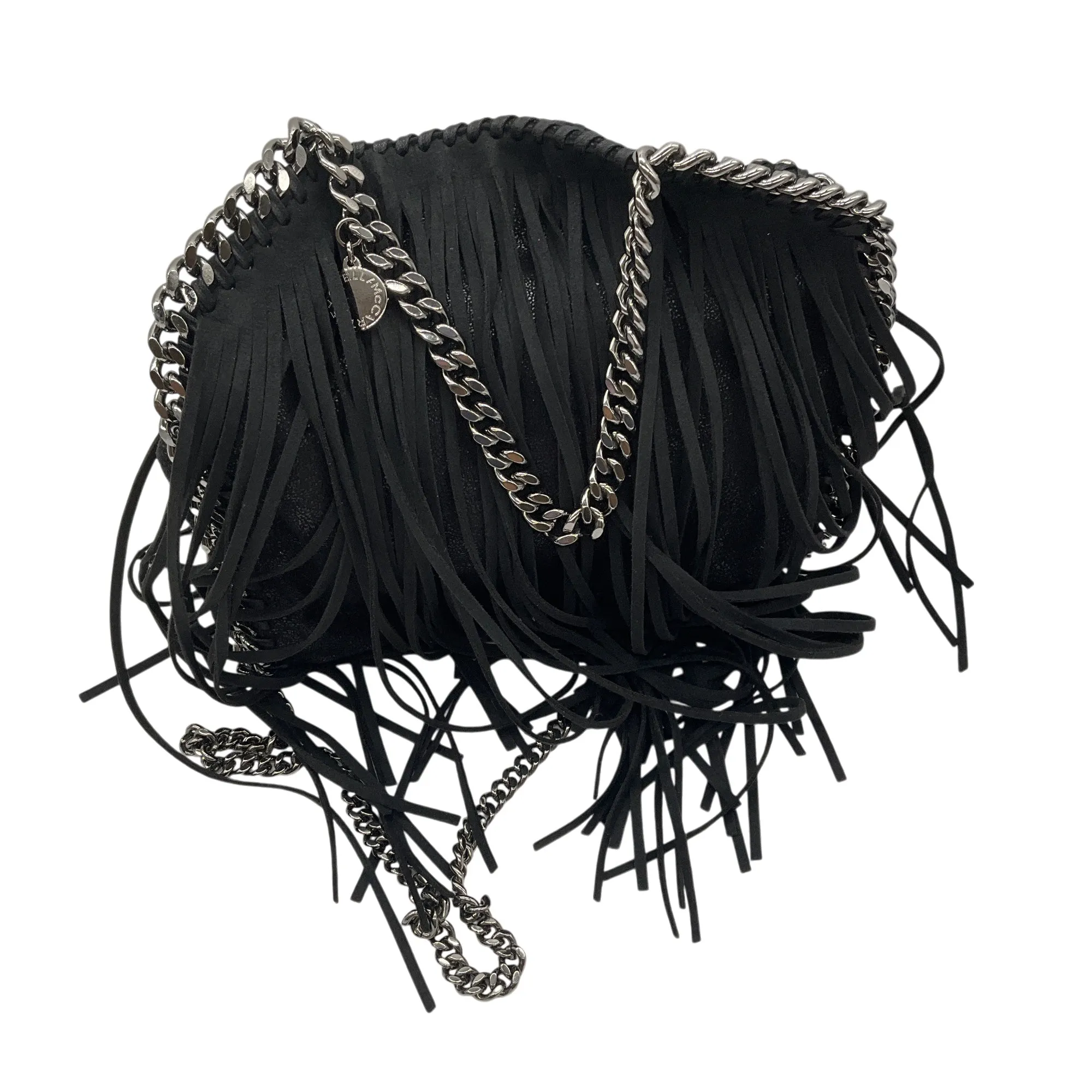 Stella McCartney Black Fringed Mini Falabella Handbag