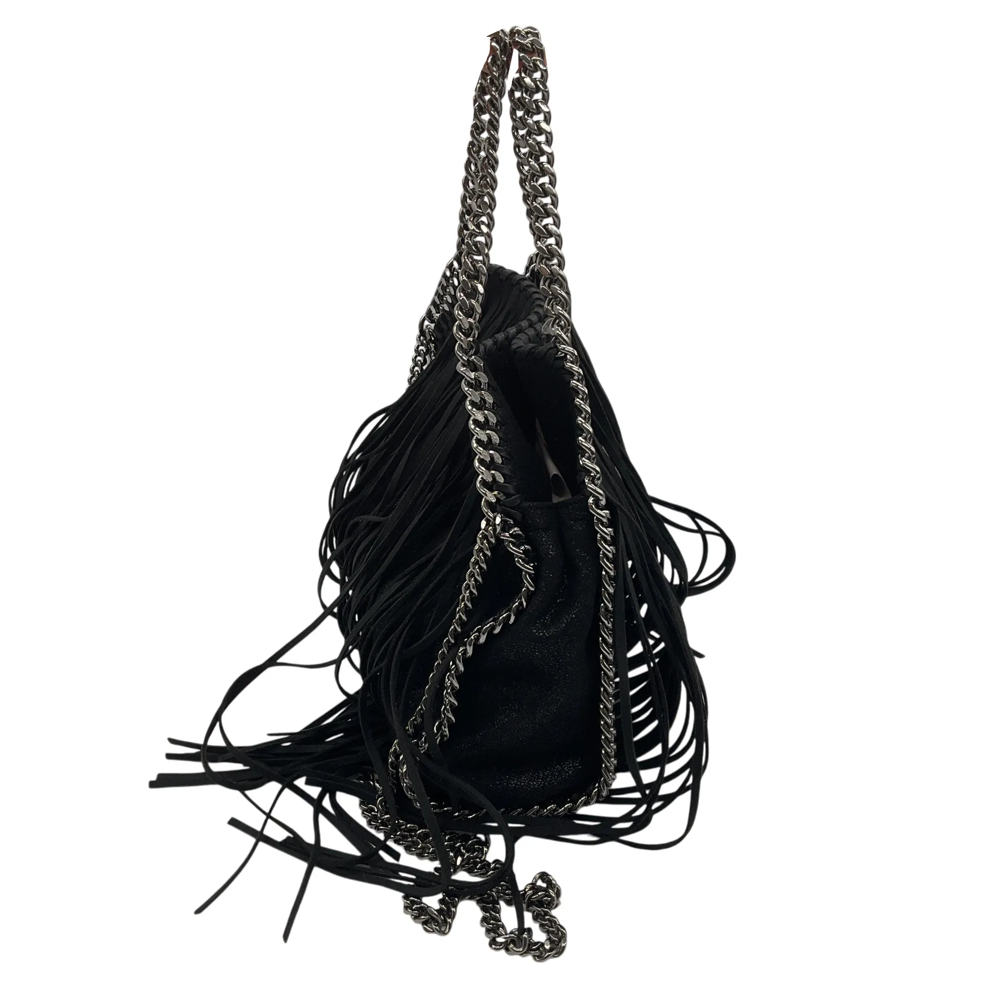 Stella McCartney Black Fringed Mini Falabella Handbag