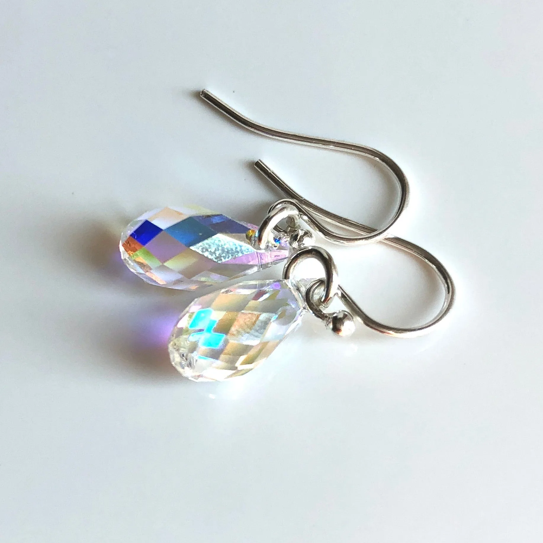 teardrop earrings - clear AB