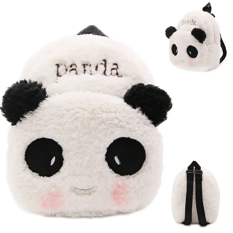 White panda cute children's plush backpack