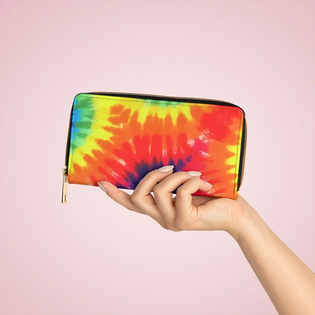 Wristlet Phone Wallet, Multicolor Tie Dye Style Purse