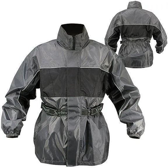 Xelement RN4793 Men's Gray/Black 2-Piece Motorcycle Rain Suit