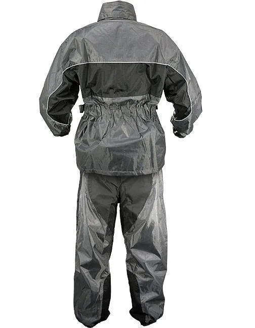 Xelement RN4793 Men's Gray/Black 2-Piece Motorcycle Rain Suit